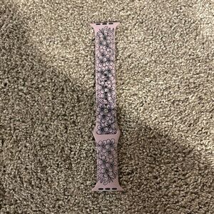 Pink Floral Silicone Wristband for Smartwatch - Decorative Strap